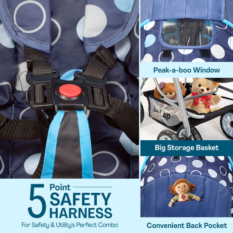 LuvLap Sunshine Stroller/Pram, Easy Fold, for Newborn Baby/Kids, 0-3 Years,  Stroller