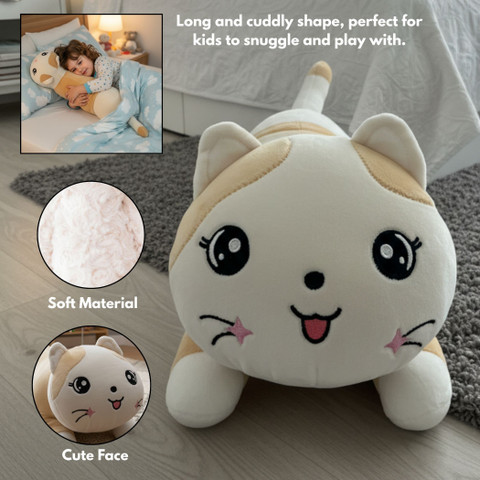 Tickles Sleeping Cat Soft Stuffed Plush Animal Pillow for Kids