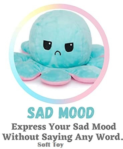 sai ji Reversible Octopus Stuffed Plush Mood Expression Happy and