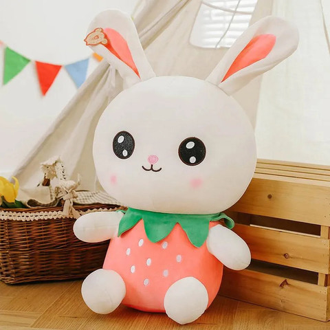 Teddy Daddy Fruit Rabbit Soft Toy Pink single piece 35 cm