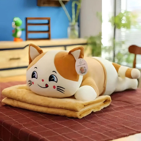 Tickles Sleeping Cat Soft Stuffed Plush Animal Pillow for Kids Boys Girls  45 cm
