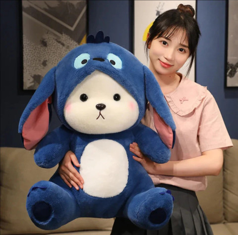 stuff tree Hoodie Teddy Bear Navy Blue Cute Soft Rabbit Removable Gift  Large 45 cm