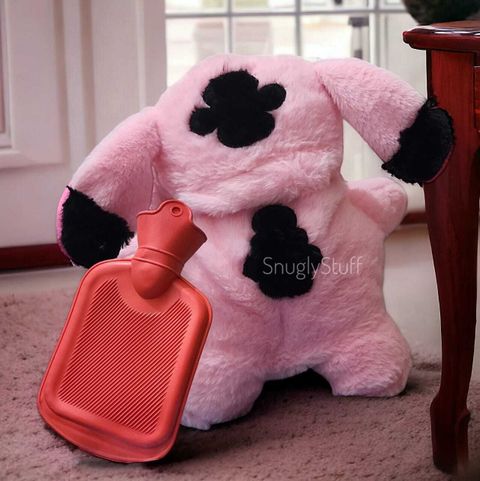 snuglystuff Stitch Teddy Bear Hot Water Bag 30 cm Baby Pink - Image 6