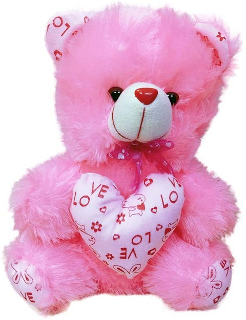 Topgrow Pink Teddy Bear with Heart 24 CM birthday gift for