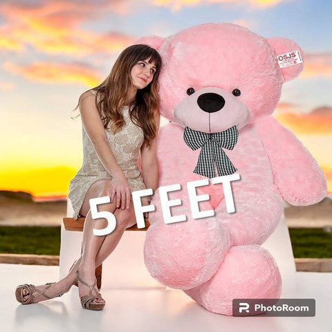 Krishna Creation Massive 5-Foot PINK Teddy Bear Adorable Plush Toy for  Big Hugs 60 inch