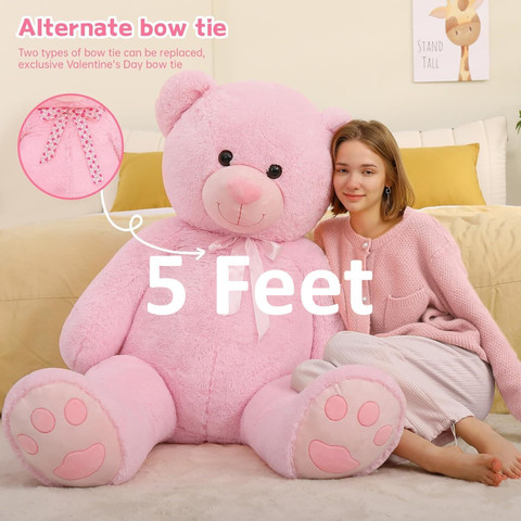 Krishna Creation 5FT Pink Teddy Bear with Free Rabbit Plush Toy Cuddly  Stuffed Animal Set 60 inch