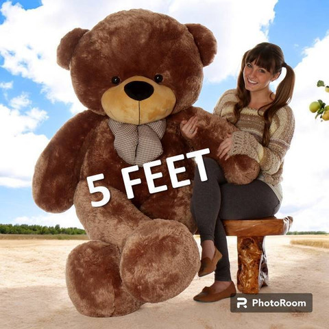 Krishna Creation Giant 5-Foot Coffee Teddy Bear Fluffy Friend for Kids  and Adults 60 inch - Main Image