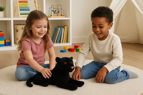 MegaNest Black Panther Stuffed Toy Animal for Kids & Decor Symbol