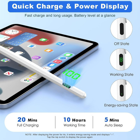 WeCool 10th Generation Pencil for iPad with Real-Time Led Power Display  Stylus