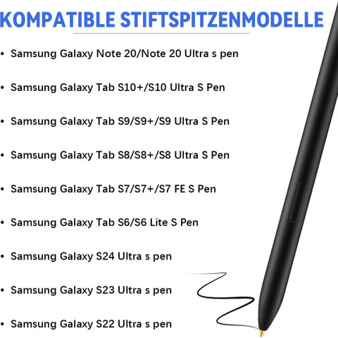 Verilux Replacement Tips Nibs for Samsung Galaxy Tab S Pen S24 S23 S22 S10  S9 S8 8PCS Stylus