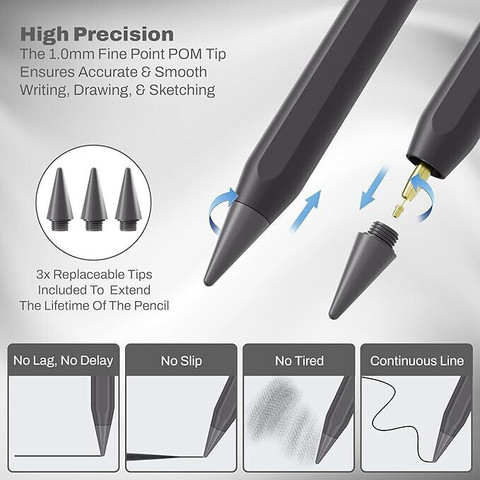 Case-Magic iPad Pencil Active Stylus Pen Palm Rejection, for