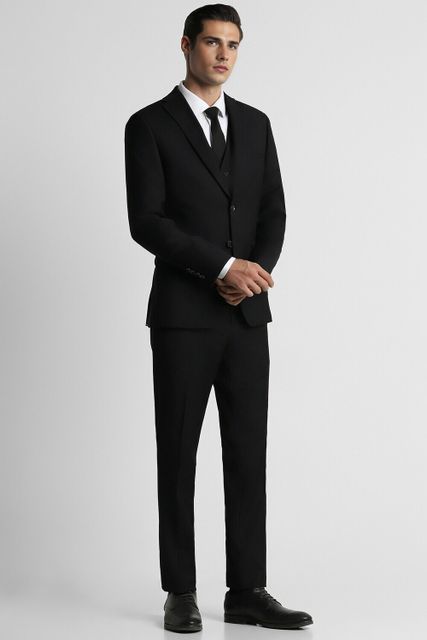 Peter England Men Black Slim Fit Three Piece Suit - Image 8