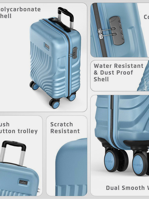 SAFARI KEPLAR 55 Cabin Suitcase 8 Wheels - 22 inch PEARL BLUE