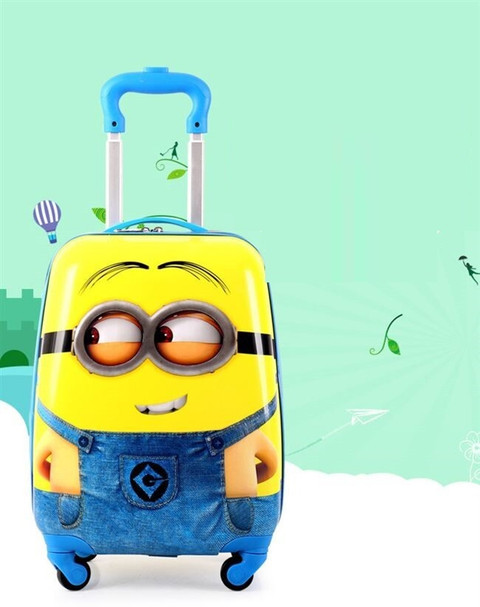 Minions Kids Hand Luggage Suitcase Trolley Suitcase Baby Trolley