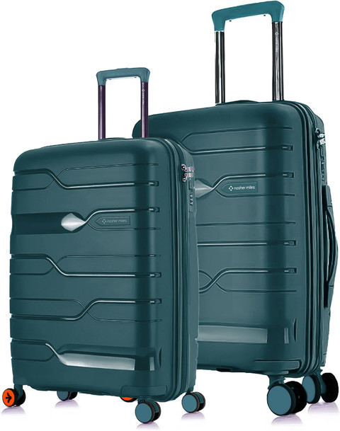 NASHER MILES Paris Hard-sided Luggage Set of Dark Green Trolley