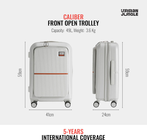 Urban Jungle CLOUD 59 4W GREY Cabin Suitcase 8 Wheels - 23 inch