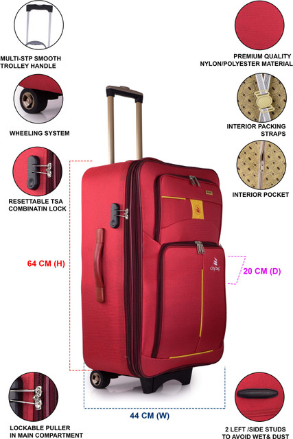 CITY BAG Medium cabin Luggage bag (61cm)24 inch Trolley bag Travel