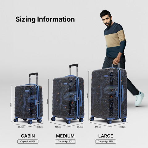 Uppercase Topo Cabin56cm Hardsided Trolley Bag, TSA Lock Cabin