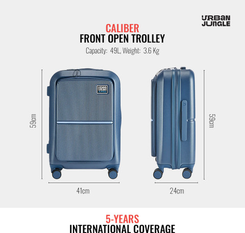 Urban Jungle SKYLINE 59 4W BLUE Cabin Suitcase Wheels 23 inch