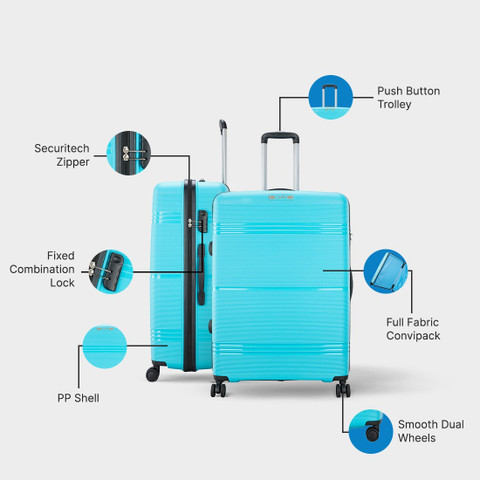 SKYBAGS FOCUS 8W(N) STROLLY MEDIUM 360°TURQUOISE Check-in Suitcase