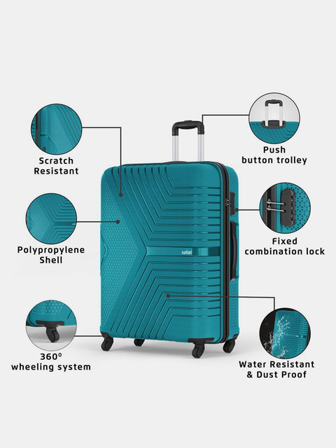 SAFARI ZENO 75 Check-in Suitcase 4 Wheels - 30 inch TEAL GREEN