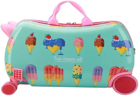 D's PARADISE Kid's 18 inch Ice cream Candy Carry Ride-On Luggage