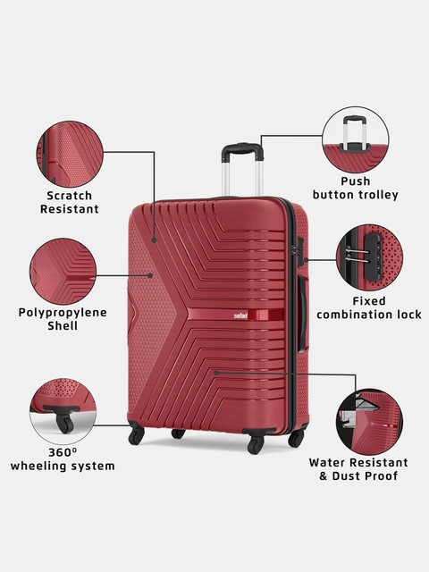 SAFARI ZENO 75 Check-in Suitcase 4 Wheels - 30 inch MAROON - Price