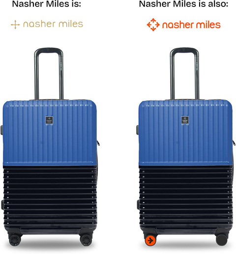 NASHER MILES Istanbul Hard-sided Luggage Set of Blue and Navy Blue (55,  65 75 Cm) Cabin Check-in Set Wheels 28 inch
