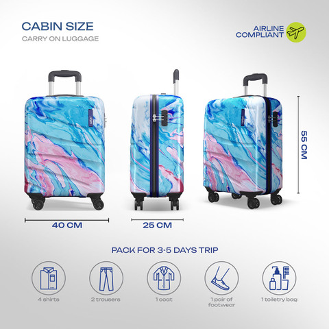 American Tourister Safari Cabin Bag Size SAFARI Hue Weels Printed