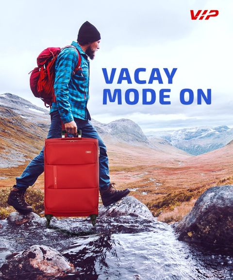 VIP Small Cabin Suitcase (57.5 cm) 4 Wheels - Widget 58 - Softbody Trolley Bag - Red - Image 7