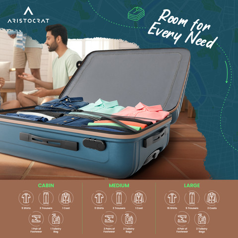 ATLAS セット ARISTOCRAT Atlas Set of 3 Trolley Bag 55, 66 & 77cm | Hard Luggage