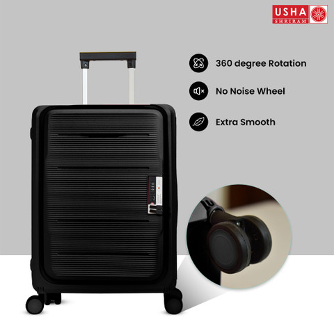 Usha Shriram 24 inch Collapsible Luggage Bag Black Expandable