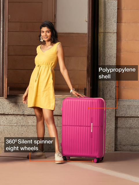 NASHER MILES Springfield HardSide Polypropylene Luggage 3 Pink
