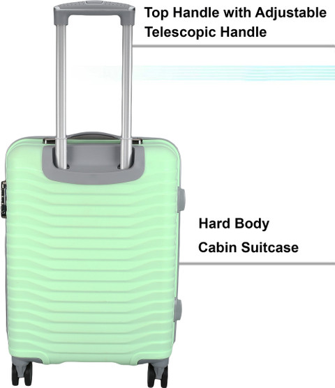 TrekLite Hard Sided,Combination Lock,8 Wheel Trolley Bag For Unisex-Pista  Green Cabin Check-in Set Wheels 24 inch
