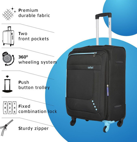 SAFARI STAR 55 4W Expandable Cabin Suitcase Wheels 22 inch