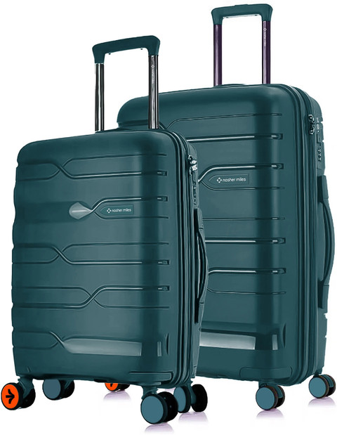 NASHER MILES Paris Hard-sided Luggage Set of Dark Green Trolley
