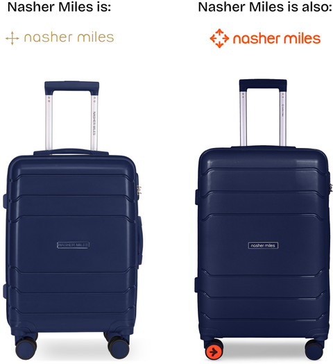 NASHER MILES Lisbon hard-sided Luggage Set of Dark Blue (65 75  Cm)(Blue) Check-in Suitcase Wheels 28 inch