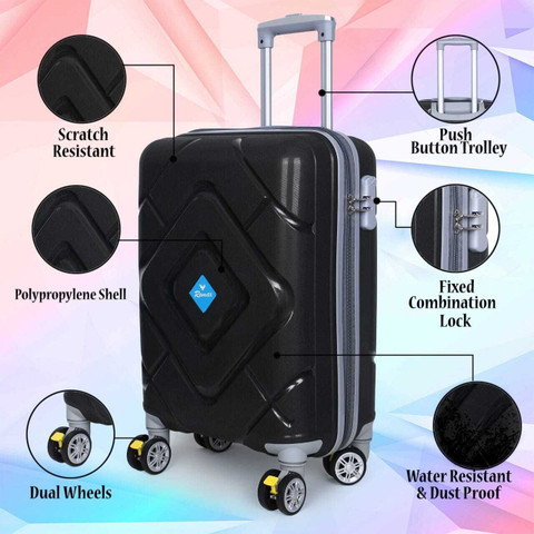 Romax RomaxBls2 Cabin & Check-in Set 8 Wheels - 24 inch Black