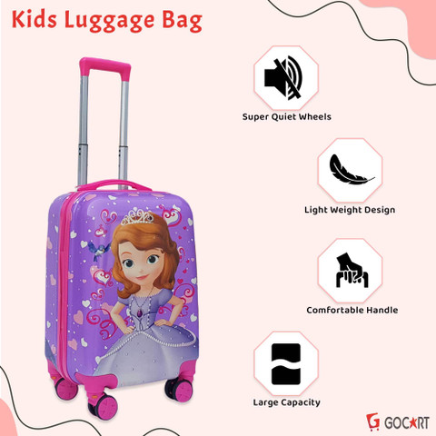 GOCART Hard Shell Suitcase Travel Trolley Luggage School Bag For Boys  Girls Cabin Suitcase Wheels 18 inch