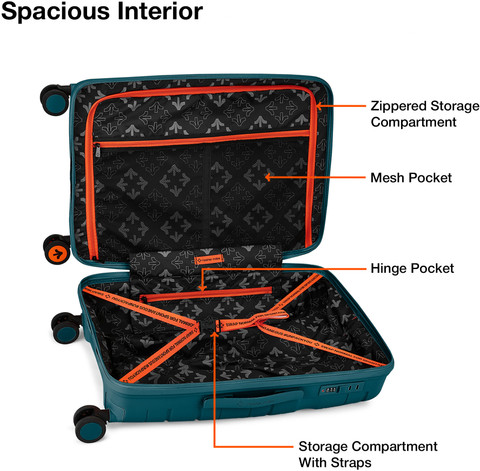 NASHER MILES Paris Hard-sided Luggage Set of Dark Green Trolley - Main Image