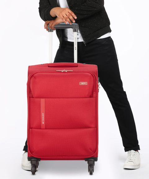 VIP Small Cabin Suitcase (57.5 cm) 4 Wheels - Widget 58 - Softbody Trolley Bag - Red - Image 4