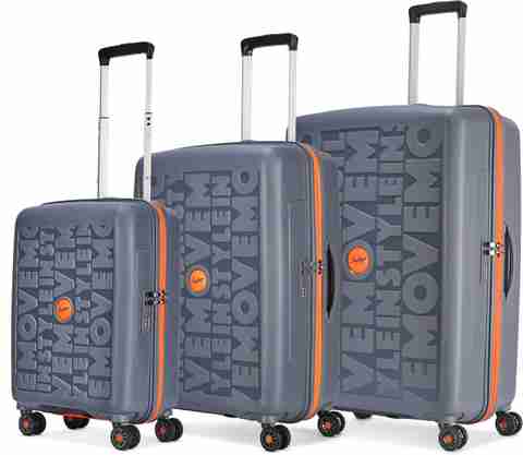 SKYBAGS Hard Body Set of 3 Luggage 8 Wheels - Play Hard Side Trolley Bag, Polypropylene Travel Luggage with Combination Lock - Blue - Image 3