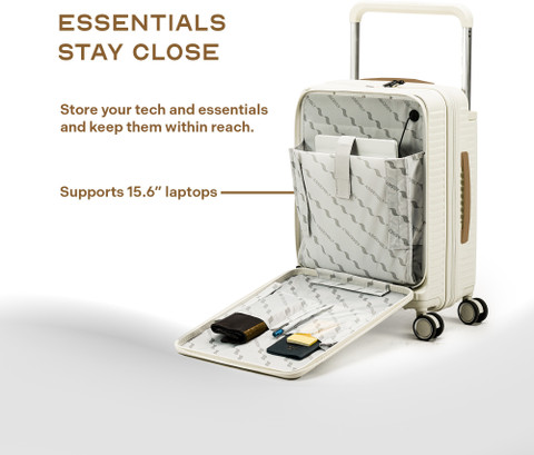 Assembly Polycarbonate Trolley Luggage Bag (45L) with USB Charging