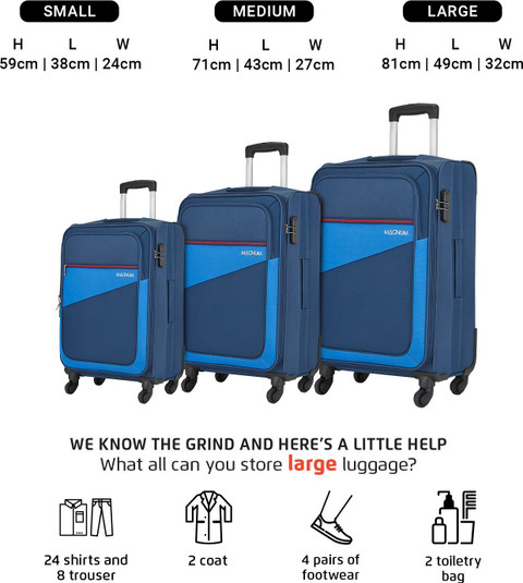 バッグ3 Magnum Cliff Expandable Check-in Suitcase 4 Wheels - 32 inch