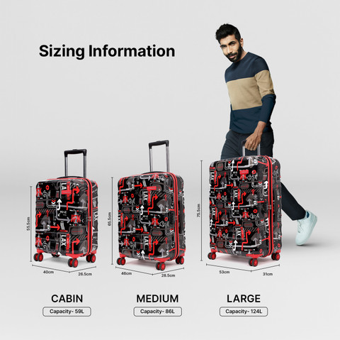 Uppercase JFK Hard Trolley Luggage Set of 3(S+M+L) Cabin Check