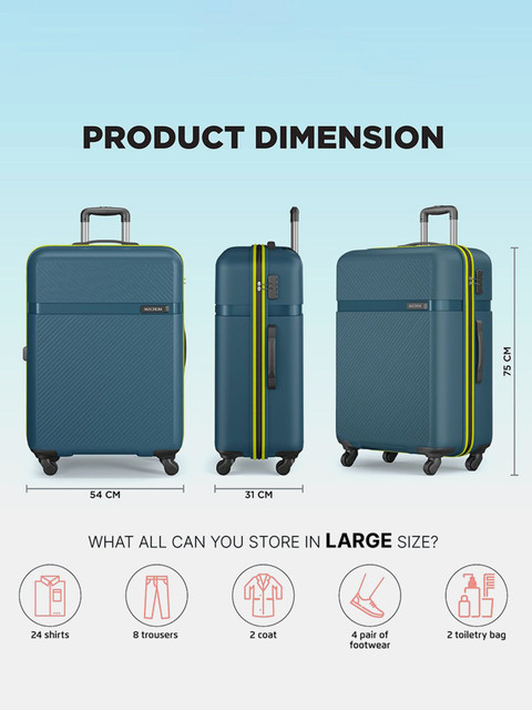 familiar80 フォーマル Safari Magnum Fury 75 Check-in Suitcase 8 Wheels - 30 Inches Ink
