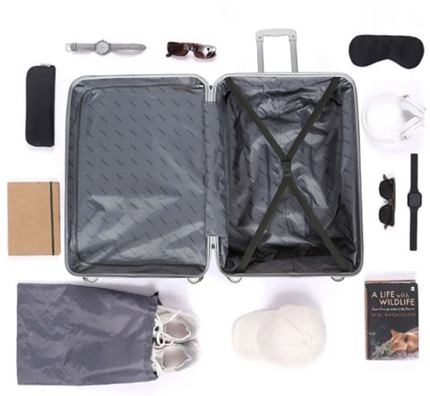 Teakwood Leathers Unisex Hard Sided Trolley Bag Set of (Small