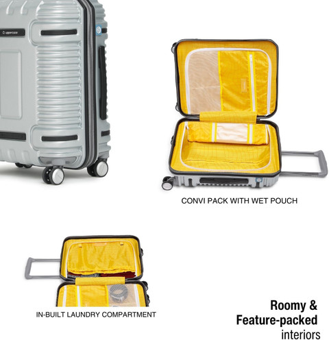 Uppercase Ridge Small Cabin 55cm Hardsided Trolley Bag with TSA Lock Cabin  Suitcase Wheels 21 inch