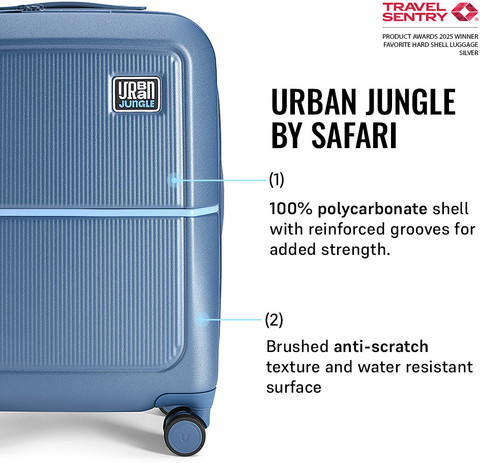 Urban Jungle by Safari Caliber Azure Cabin Suitcase Wheels 22 inch