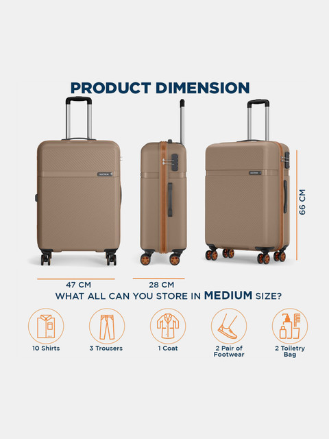 SAFARI Fury 66 4W Fossil Check-in Suitcase 8 Wheels - 26 Inches